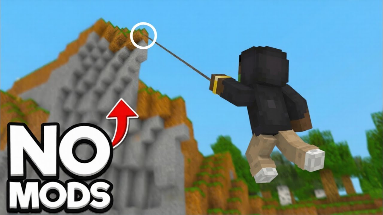 Working Grappling Hook in Minecraft | (No Mods) Tutorial Bedrock (use ...