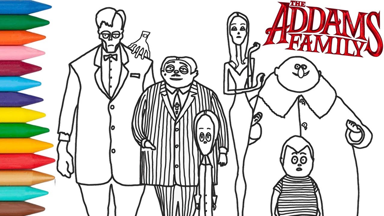 THE ADDAMS FAMILY - COLORING ADDAMS FAMILY CHARACTERS - ADDAMS FAMILY