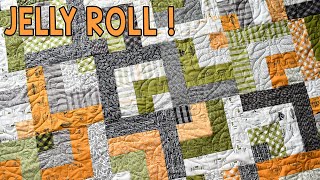 Jelly Roll Log Cabin | Log Cabin Quilt Pattern | Traditional