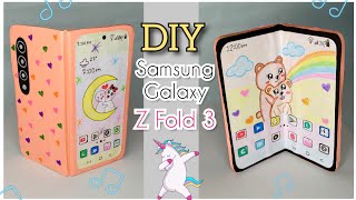 DIY Samsung Galaxy Z fold 3/How to make Samsung Galaxy Z fold 3 with cardboard/easy paper crafts
