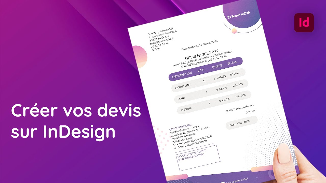Page De Garde Devis Tuto InDesign : Comment créer un bon devis ? - YouTube