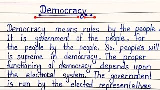 Write An Essay On Democracy In Englishparagraph Of Democracy Democracy