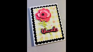 Spellbinders Vintage Florals & Heartfelt Thanks Scallops Dies with Buffalo Plaid BetterPress Plate