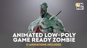 Animated Stylized Low poly Game Ready Zombie Character / 3D model
