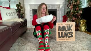 MUK LUKS Set of 2 Holiday Original Slipper Socks on QVC