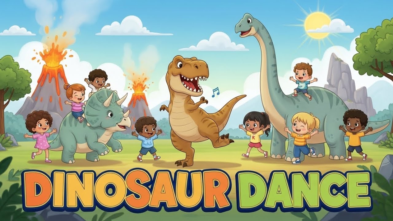🦖🎵 Dinosaur Dance | Fun Kids Song About Dinosaurs & Movement | Happy Tale & Tune