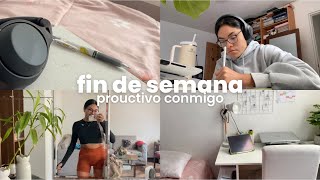 un fin de semana *productivo* conmigo | limpieza, estudio, organización, gym, journaling y más!