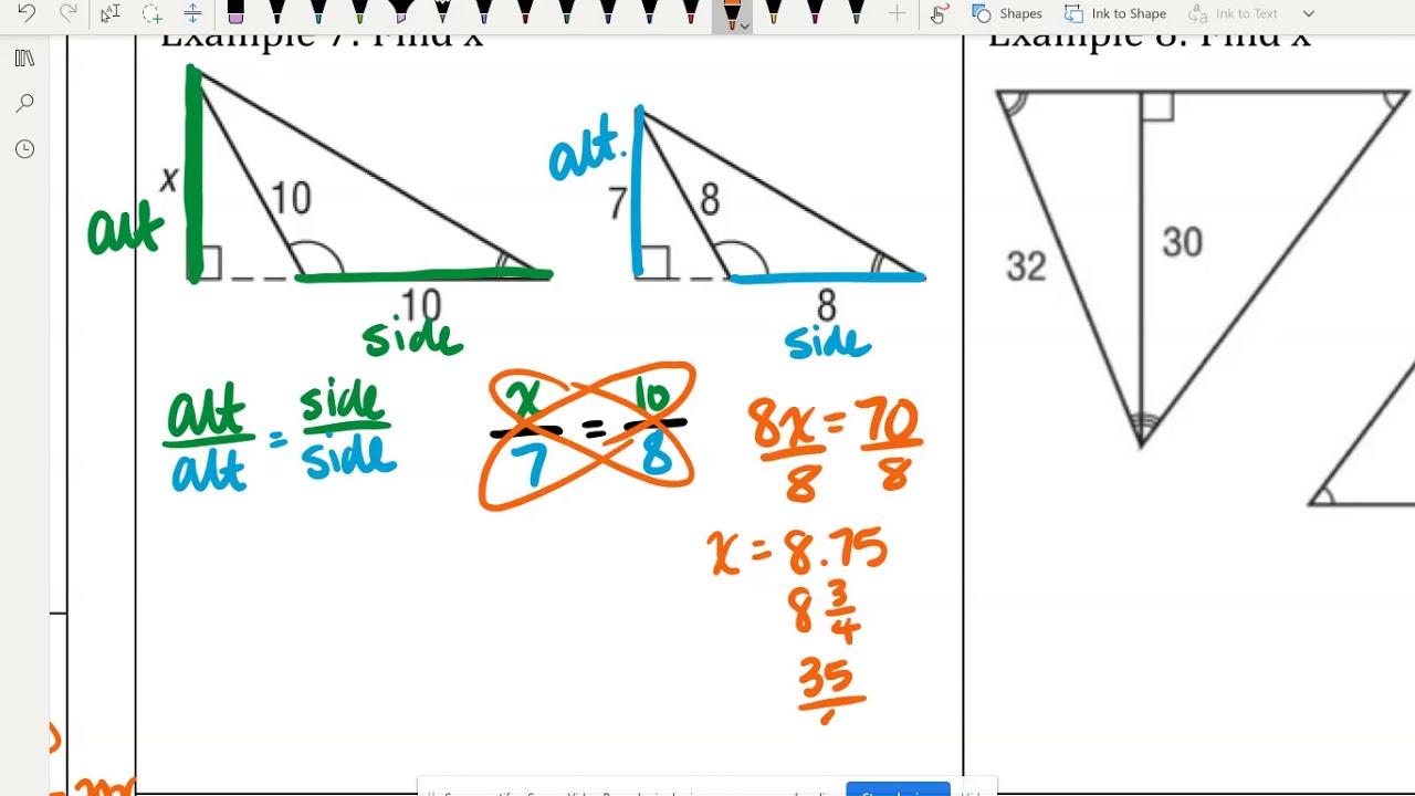 Unit 3 Altitudes and Similar Triangles YouTube