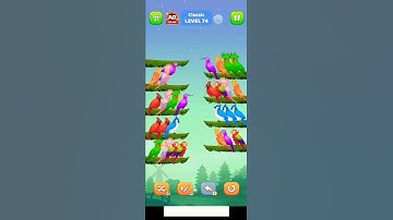 bird sort color puzzle level 74 🐦🐦🐦#shortvideo #youtubeshorts #viralvideo #shortsfeed #viral #video
