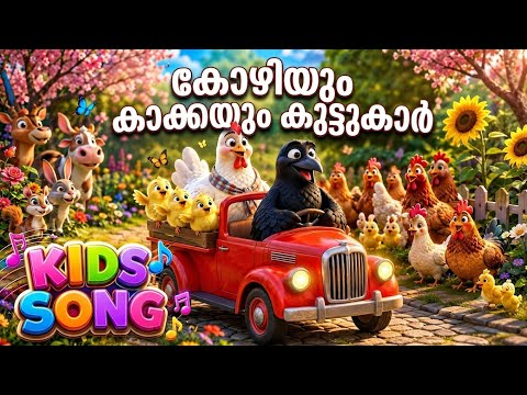 കാക്കയും കോഴിയും - The Crow and the Hen | Kids Malayalam Cartoon Song #kidssongs #Toddlersong #funny