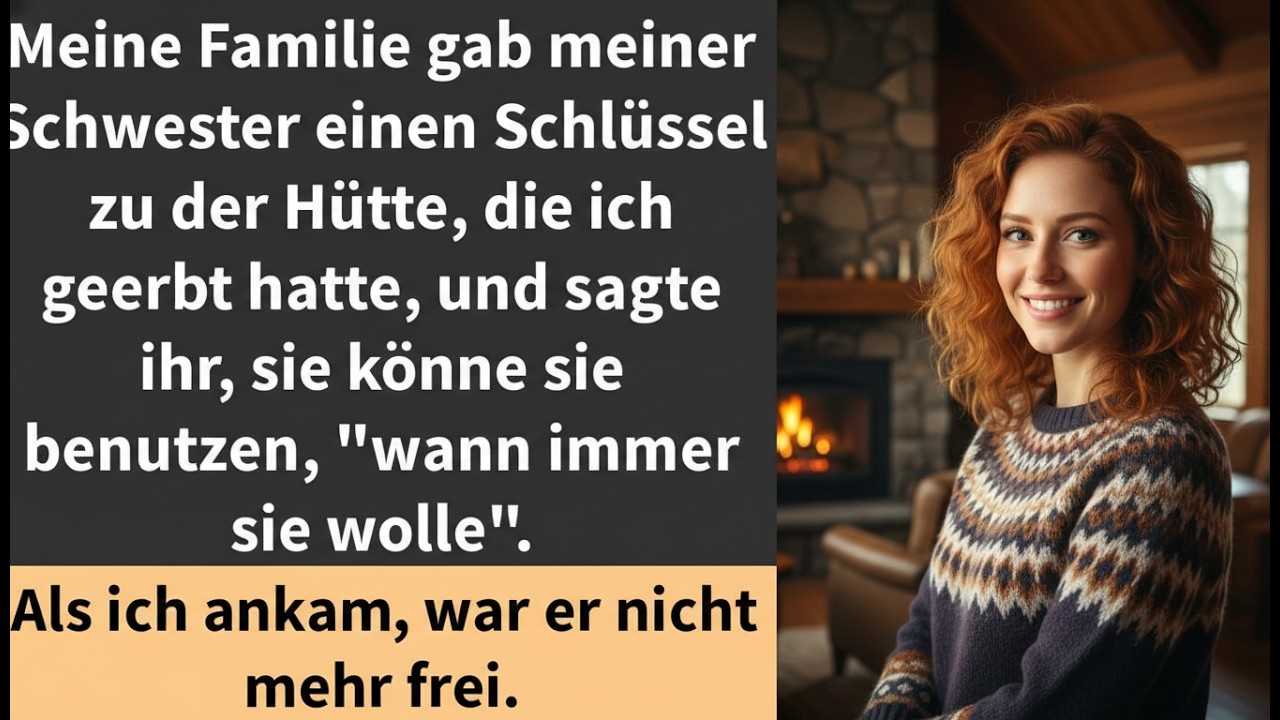 Meine Familie gab meiner Schwester einen Schlüssel zu der Hütte, die ich geerbt hatte, und sagte