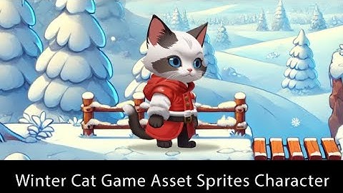 Winter Cat Game Asset Sprites Character.