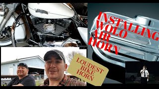 HOW TO INSTALL KURYAKYN BAD BOY AIR HORN ON A MOTORCYCLE / HARLEY DAVIDSON LOUDEST BIKE HORN EVER !