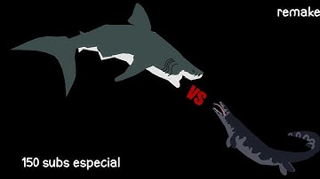 megalodon vs mosasaurus remake [150 subs  especial] (stick nodes pro)