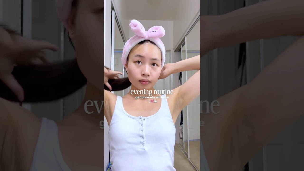 ASMR get unready with me 🫧 evening skincare routine, kbeauty products, soft girl rituals 