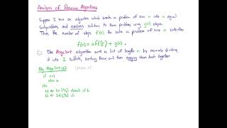 Recurrence Relations for Recursive Algorithms