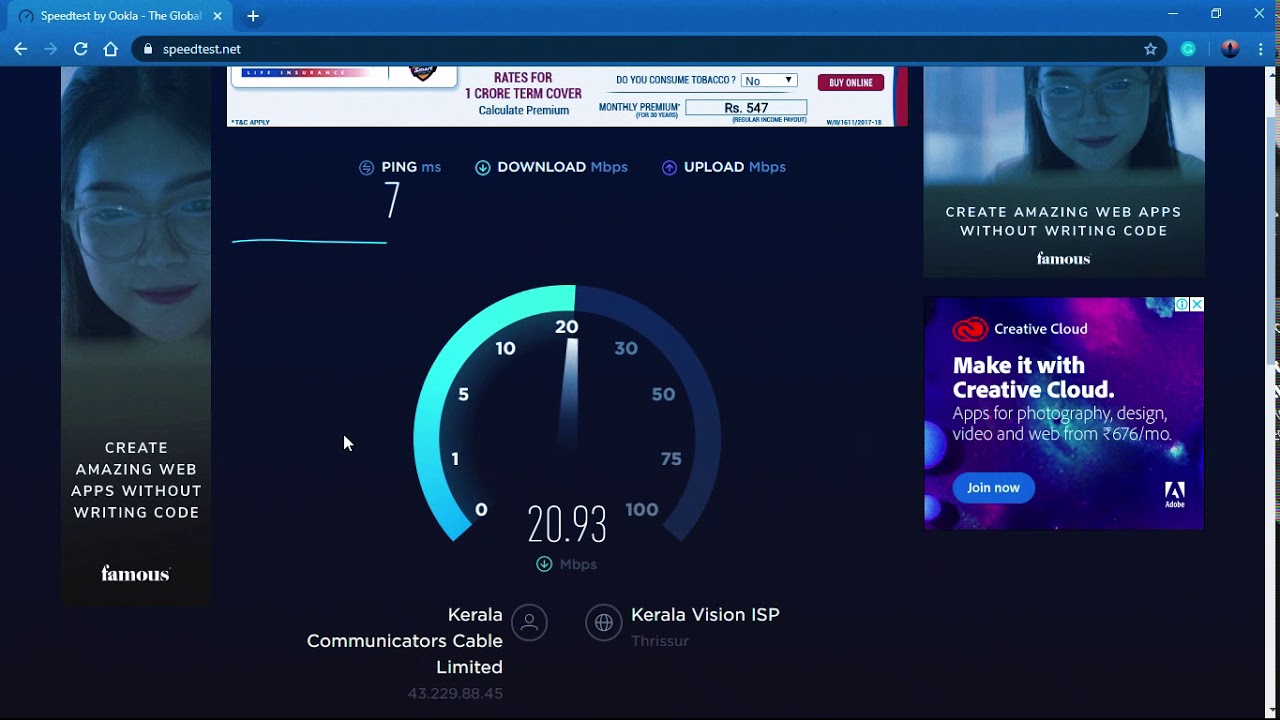 Kerala Vision Broadband 588 20mbps YouTube