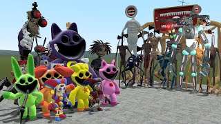 All Siren Heads Vs Catnap Smiling Critters And Amazing Digital Circus!! Garry's Mod