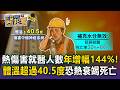 夏日溫度創新高！熱傷害就醫人數年增幅144%！體溫過40.5度「喝水也沒用」醫師揭致命關鍵【東森醫起看】