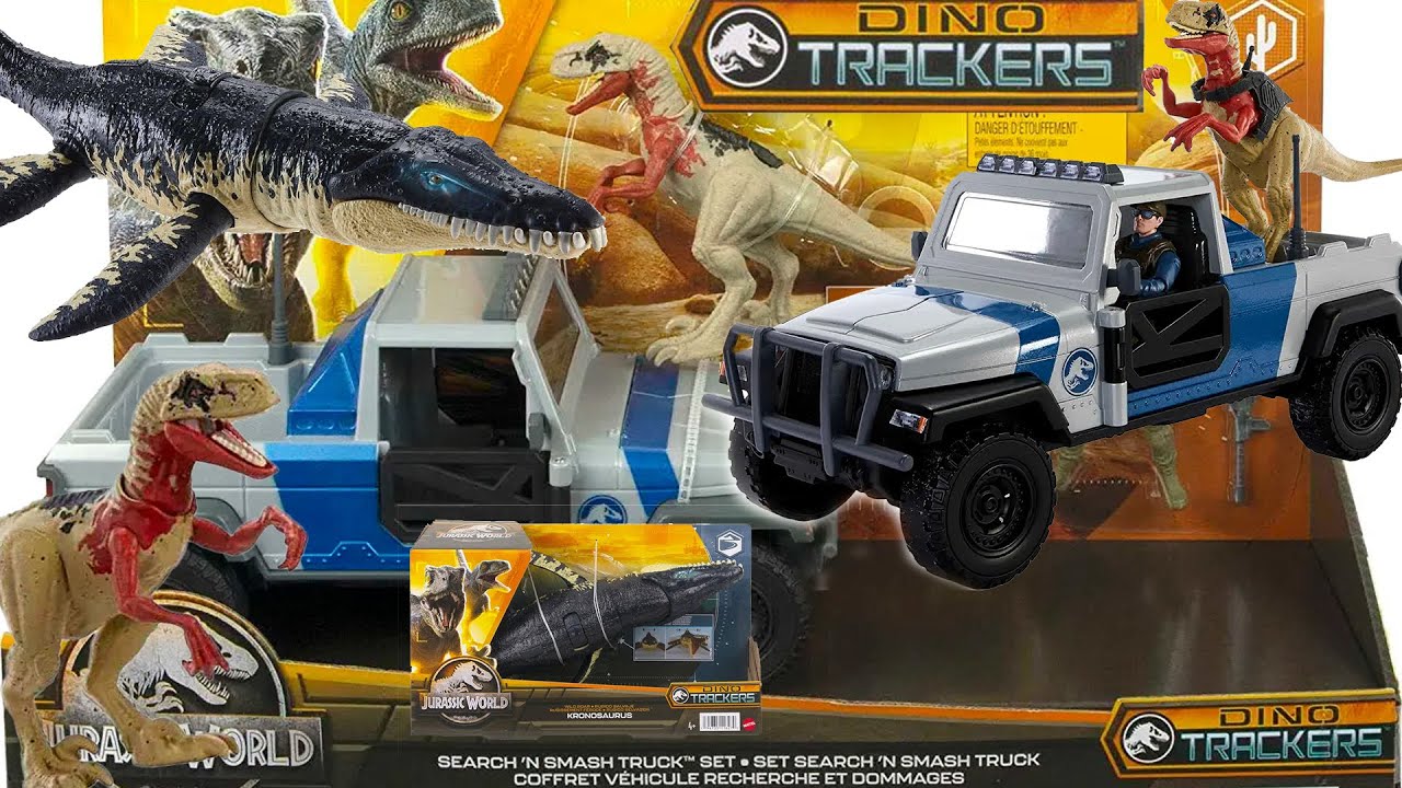 TOY REVEAL Jurassic World Dino Trackers Search n Smash Truck Set