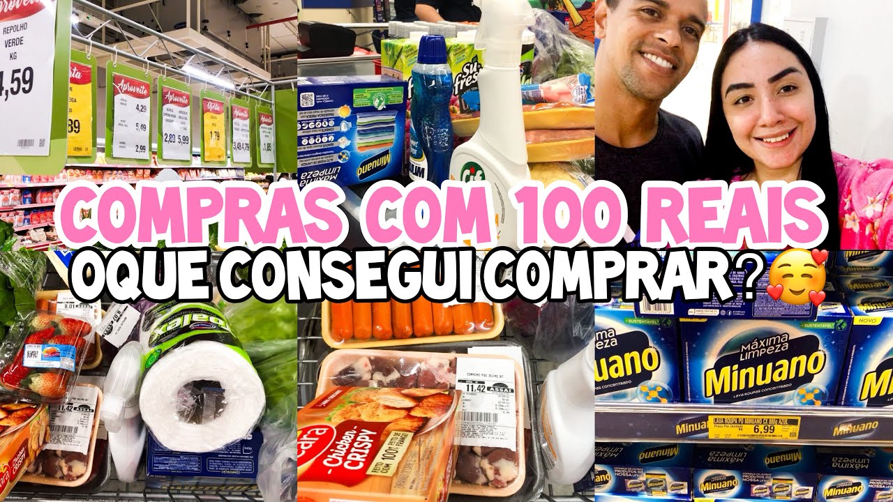 COMPRAS COM 100 REAIS OQUE CONSEGUI COMPRAR VLOG NO MERCADO YouTube compras-com-100-reais-oque-consegui-comprar-vlog-no-mercado-youtube