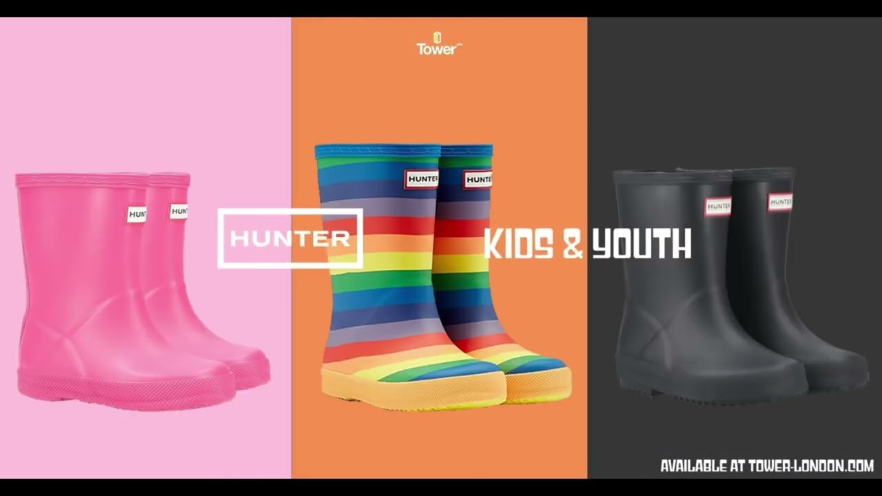 SHOP HUNTER KIDS WELLIES AT TOWER-LONDON.COM