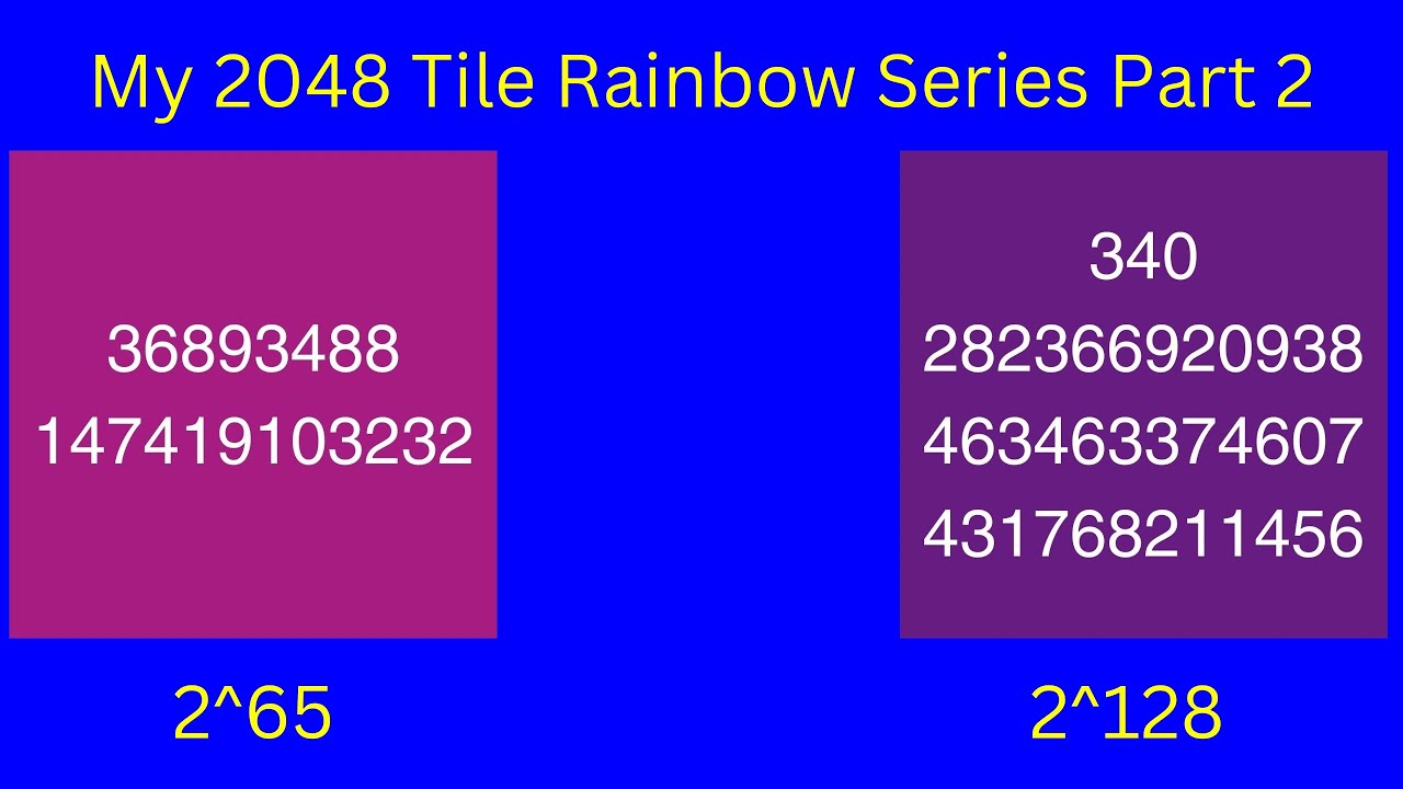 2048 Tiles 65 Through 128/ Powers of 2 from 2^65 Through 2^128 - YouTube