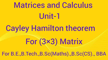 Cayley Hamilton theorem for (3×3) Matrix@thanishmaths3760