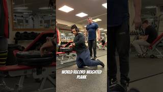 World record weighted plank 200KG+ #gymmotivation #viral #shorts