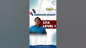 New CFA Level 1 Batch Announcement | Finance Prof Vinit Mehta | The Capstone Learnings