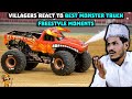 Villagers React To BEST Monster Truck Freestyle Moments ! Tribal People React To Monster Trucks