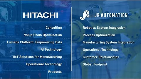JR Automation | Hitachi Group Company Acquisition | About Us
