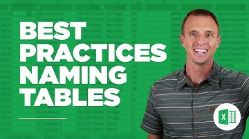 Best Practices for Naming Excel Tables