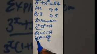 99% of people get it wrong can you solve 3^x+3^x=54 #Shorts