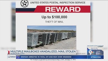 Multiple mailboxes vandalized in Horizon, mail stolen