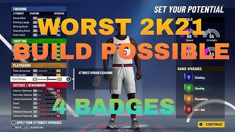 *WORST BUILD* 2K21 PROSPECT BUILD WITH ONLY 4 BADGES!