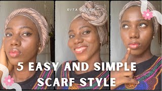 5 EASY AND SIMPLE HEADSCARF | HEAD TIE