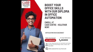 Boost your office skills with Diploma in Office Automation - 𝗖𝗔𝗗𝗗 𝗖𝗲𝗻𝘁𝗿𝗲- 𝗞𝗼𝗹𝗮𝘁𝗵𝘂𝗿