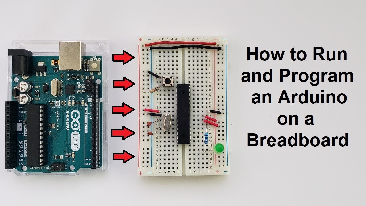 How to run an Arduino ATmega328P on a Breadboard and How to Program it  using a USB to Serial Adapter 