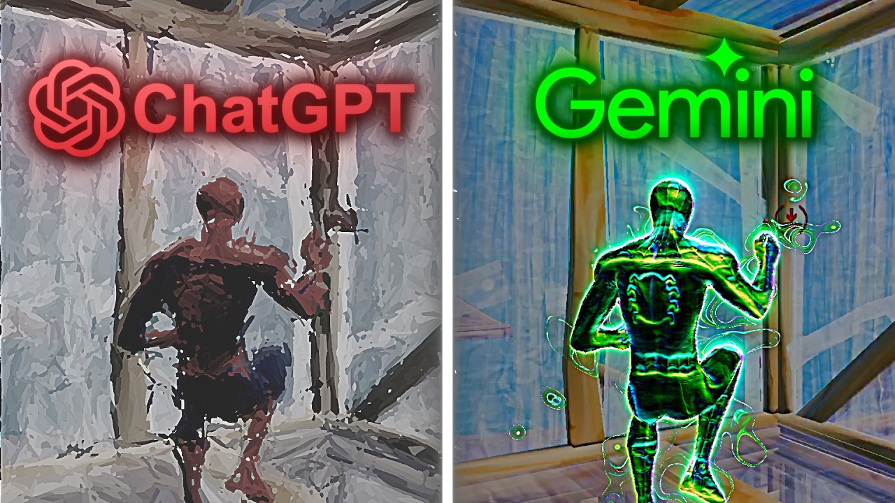 ChatGPT против Gemini создают видеомонтаж по Fortnite.