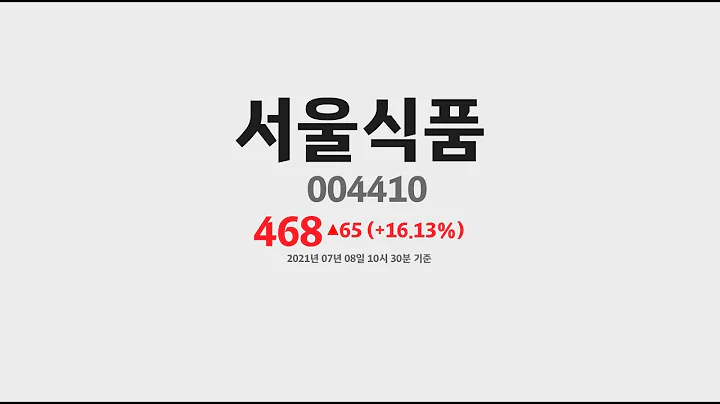 서울식품 주가분석004410 2021년 07월 08일기준