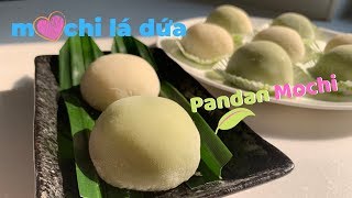 Cách làm mochi đậu xanh lá dứa dừa non - how to make Pandan Mochi by sweet rice flour Daifuku Mochi