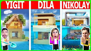 Minecraft Faki̇r Vs Zengi̇n Su Üzeri̇nde En Güvenli̇ Güvenli̇k Evi̇ İnşa Etme Yarişmasi