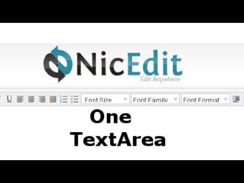 Nicedit only one textarea