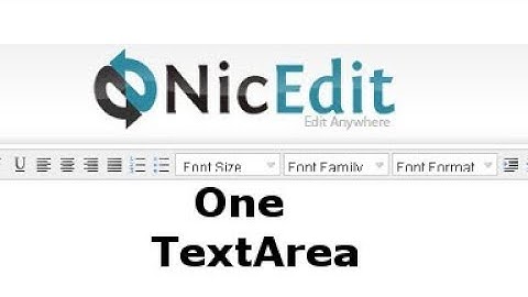 Nicedit only one textarea