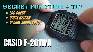 Casio F201W Secret Function   Tips (LCD Check, Quick Return, Alarm Sound Check F201WA)