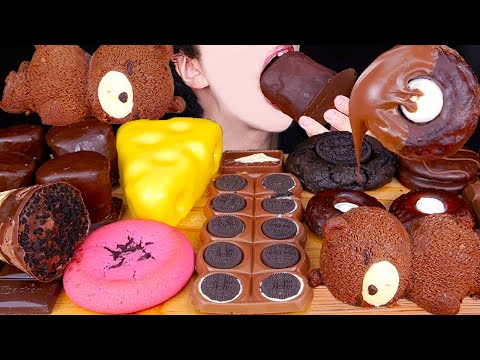 ASMR MAGNUM CHOCOLATE ICE CREAM OREO NUTELLA CAKE DESSERT MUKBANG 초콜릿 먹방 チョコレート 咀嚼音 EATING SOUNDS