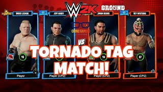 WWE 2K Battlegrounds: Tornado Tag Madness! Lesnar & Hardy vs. Reigns & Mysterio!