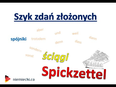 Szyk w zdaniach złożonych - Spójniki - Ściąga + ćwiczenia - Niemiecki dla początkujących #14