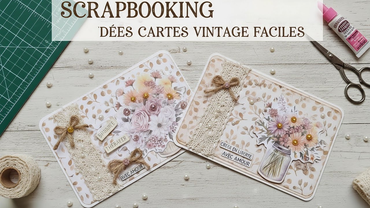 🌸Scrapbooking Créatif : Idées de Cartes Douces et Rapides Ne jetez pas vos chutes ! #action 